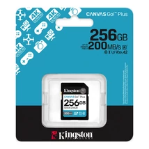 Kingston Canvas Go Plus SDXC memóriakártya 256GB Class 10 UHS-I U3 V30 200 MB/s olvasási sebességgel