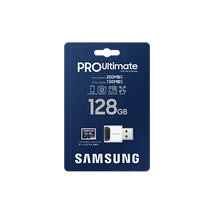 SAMSUNG PRO Ultimate 128GB microSD + USB adapter CL10 UHS-I U3 (200/130 MB/s)