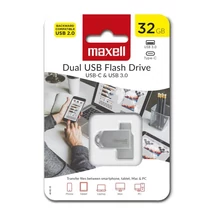 Maxell DUAL 32GB pendrive USB 3.0 és Type-C csatlakozóval - fém