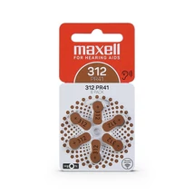 Maxell Zinc Air PR41 (312) 1.45V Hallókészülék gombelem [6 db/csomag]