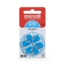 Maxell Zinc Air PR44 (675) 1.45V hallókészülék gombelem - ezüst (6 db/csomag)