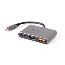 Platinet USB-C 3in1 Hub adapter HDMI 4K USB-A 3.2 USB-C PD 100W - szürke