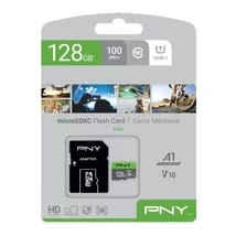 PNY Elite microSDXC 128GB memóriakártya 100 MB/s UHS-I U1 Class 10 SD adapterrel