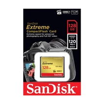 SanDisk Extreme CompactFlash memóriakártya 128GB UDMA7 VPG-20 120 MB/s olvasási sebességgel - sárga-piros