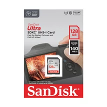 SanDisk Ultra 128GB SDXC memóriakártya UHS-I Class 10 140MB/s - ezüst