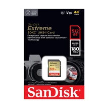 SanDisk Extreme 512GB SDXC memóriakártya UHS-I U3 180MB/s