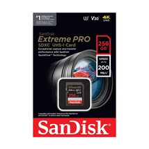 SanDisk Extreme Pro 256GB SDXC V30 UHS-II U3 Class 10 memóriakártya (200/140 MB/s)