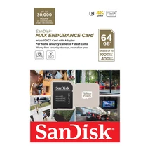 SanDisk Max Endurance Micro SDXC memóriakártya adapterrel 64GB A1 Class 10 UHS-I V30 (100/40 MB/s)