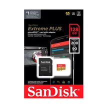 SanDisk Extreme Plus 128GB Micro SDXC U3 V30 memóriakártya adapterrel (200/90 MB/s)