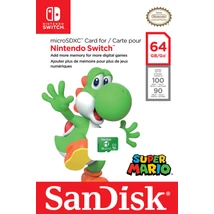 SanDisk microSDXC 64GB A1 UHS-I V30 U3 Nintendo Switch Yosi Edition memóriakártya - zöld (100/90 MB/s)