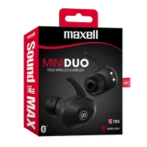 Maxell Mini Duo TWS Bluetooth vezeték nélküli fülhallgató - fekete Maxell Mini Duo TWS Bluetooth vezeték nélküli fülhallgató - fekete