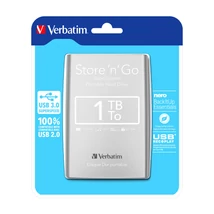 Verbatim Store n' Go külső merevlemez 1TB USB 3.0 - ezüst (53023)