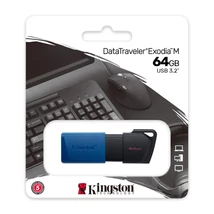 Kingston DataTraveler Exodia M pendrive 64GB USB 3.2 Gen1 - fekete/kék Kingston DataTraveler Exodia M pendrive 64GB USB 3.2 Gen1 - fekete/kék