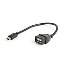 Gembird OTG kábel USB Mini BM - USB AF 2.0 15cm - fekete