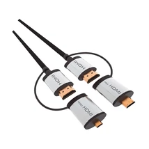 Omega HDMI kábel v1.4 1.5m miniHDMI és microHDMI adapterekkel - fekete