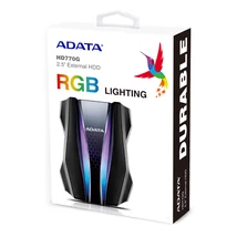 ADATA HD770G külső merevlemez 1TB USB 3.2 RGB világítással - fekete
