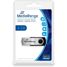 MEDIARANGE MR907 PENDRIVE 4GB USB 2.0 Fekete-Ezüst