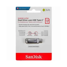 SanDisk Ultra Dual Drive Luxe pendrive 128GB USB Type-C és Type-A - ezüst