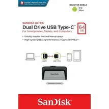SanDisk Ultra Dual Drive USB Type-C pendrive 64GB USB 3.1 - ezüst (D2974)