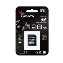 ADATA Premier Pro SDXC memóriakártya 128GB Class 10 UHS-I U3 V30 95MB/s ADATA Premier Pro SDXC memóriakártya 128GB Class 10 UHS-I U3 V30 95MB/s