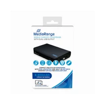 MediaRange power bank 8800 mAh 2xUSB beépített LED lámpával - fekete
