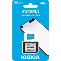 Kioxia Exceria M203 microSDXC memóriakártya adapterrel 64GB Class 10 UHS-I U1 100 MB/s