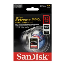 SanDisk Extreme Pro SDHC memóriakártya 32GB Class 10 UHS-I U3 V30 100/90 MB/s - fekete