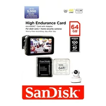 SanDisk High Endurance micro SDXC 64GB CL10 UHS-I U3 + adapter (100/40 MB/s)