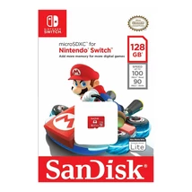 SanDisk microSDXC 128GB A1 UHS-I V30 U3 Nintendo Switch memóriakártya adapterrel - piros (100/90 MB/s)