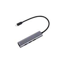 Platinet USB-C - 4× USB-A 3.2 Gen1 HUB 5 Gbps 100W PD - alumínium