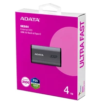 ADATA SE880 külső SSD 4TB USB-C 3.2 gen 2x2 (2000/2000 MB/s) - szürke