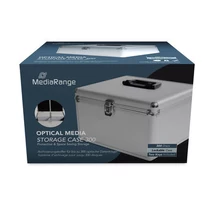 MediaRange DJ Box 300 db-os CD/DVD tároló doboz zárral - ezüst