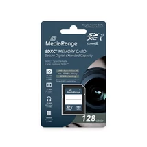 MediaRange 128GB SDXC memóriakártya Class 10 UHS-I U1 80MB/s - kék MediaRange 128GB SDXC memóriakártya Class 10 UHS-I U1 80MB/s - kék
