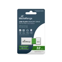 MediaRange Color Edition pendrive 32GB USB 2.0 - zöld-fehér