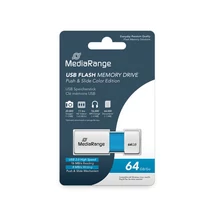 MediaRange Color Edition pendrive 64GB USB 2.0 - kék-fehér