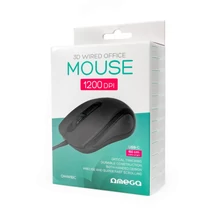 Omega OM441BC vezetékes egér 3D 1200 DPI USB-C 1,5m - fekete