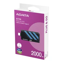 ADATA SC735 külső SSD 2TB USB 3.2 gen 2 USB-C - kék
