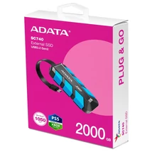 ADATA SC740 külső SSD 2TB USB 3.2 beépített kábellel - kék