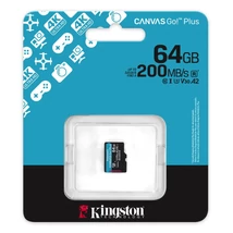 Kingston Canvas Go! Plus microSDXC 64GB UHS-I A2 U3 Class 10 (200/160 MB/s) - fekete (SDCG4/64GBSP)