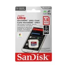 SanDisk Ultra Micro SDXC 1,5TB A1 Class 10 UHS-I memóriakártya 150 MB/s - szürke/piros (SDSQUAC-1T50-GN6MN)