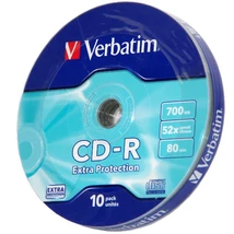 Verbatim CD-R lemez 700MB 52x 80 perc Extra Protection - 10db shrink (D126) Verbatim CD-R lemez 700MB 52x 80 perc Extra Protection - 10db shrink (D126)