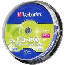 Verbatim CD-RW 12X újraírható lemez 700MB 80 perc - Cake (10) (D124)