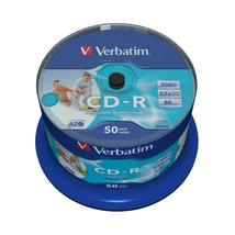 Verbatim CD-R 52X nyomtatható lemez 700MB 80 perc - cake (50) (D182)