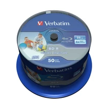 Verbatim BD-R 6X 25 GB HTL teljes felületén nyomtatható Blu-Ray lemez - Cake (50)