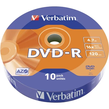 Verbatim DVD-R 16X lemez 4,7 GB 120 perc - Shrink (10)