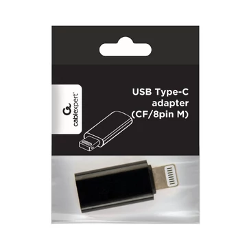 Gembird Type-C - Lightning átalakító adapter - fekete