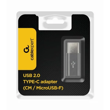 Gembird microUSB - Type-C átalakító adapter - fekete