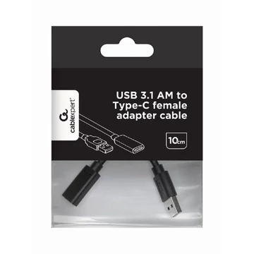 Gembird USB 3.1 Apa - Type-C Anya átalakító kábel 10cm - fekete