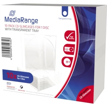 MediaRange CD tok slim 5,2 mm átlátszó (10 db)