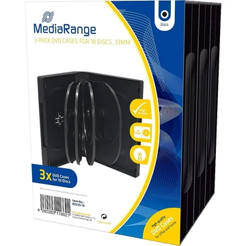 MediaRange DVD tok 33mm - 10 lemezes - fekete (3db)